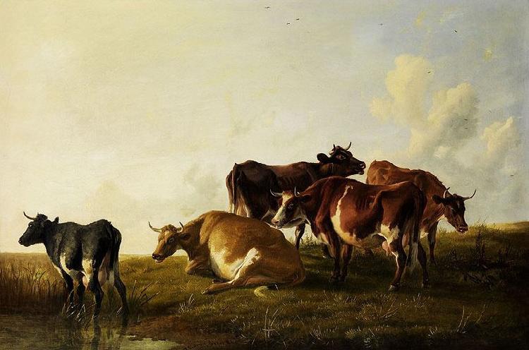 Thomas sidney cooper,R.A. Cattle in the pasture. Norge oil painting art